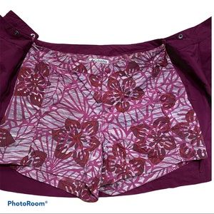 Columbia Floral Shorts w/Wrap Skirt Size 8